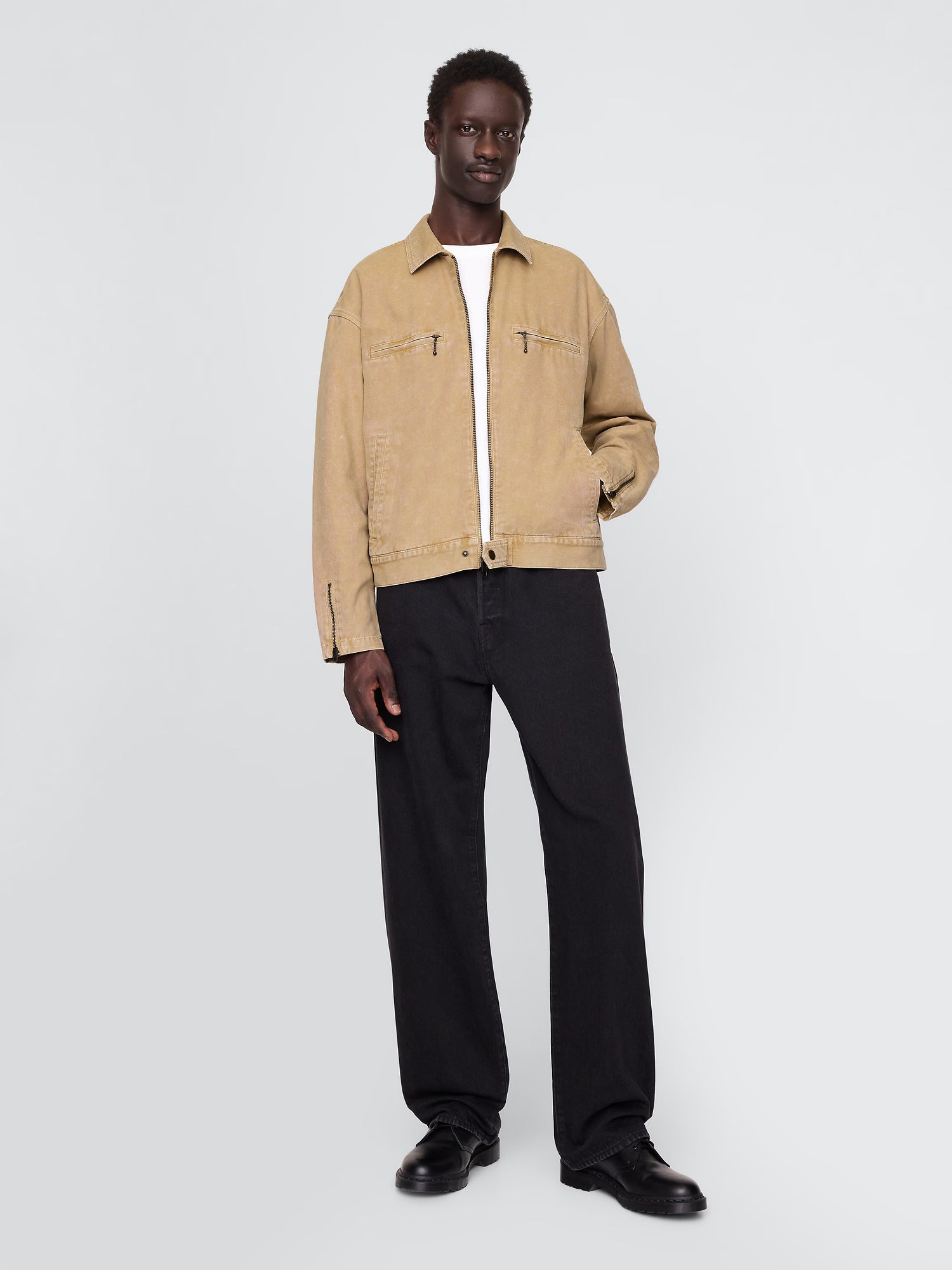 Minimalist mojave suede moto jacket