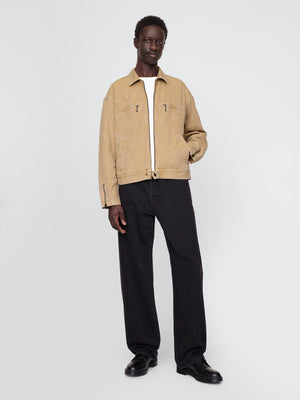 Minimalist mojave suede moto jacket