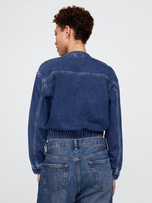 Navy suede moto jacket