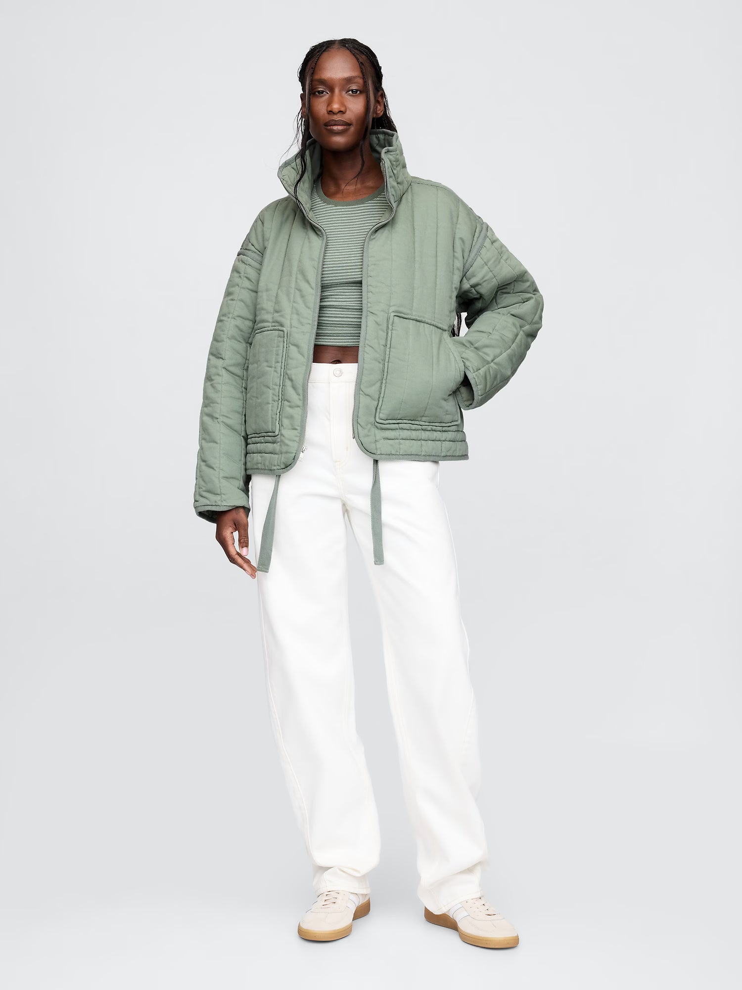 Oversized quilted liner jacket