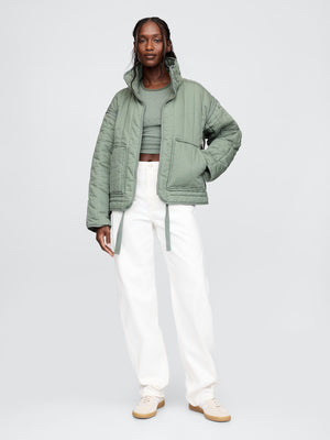 Oversized quilted liner jacket