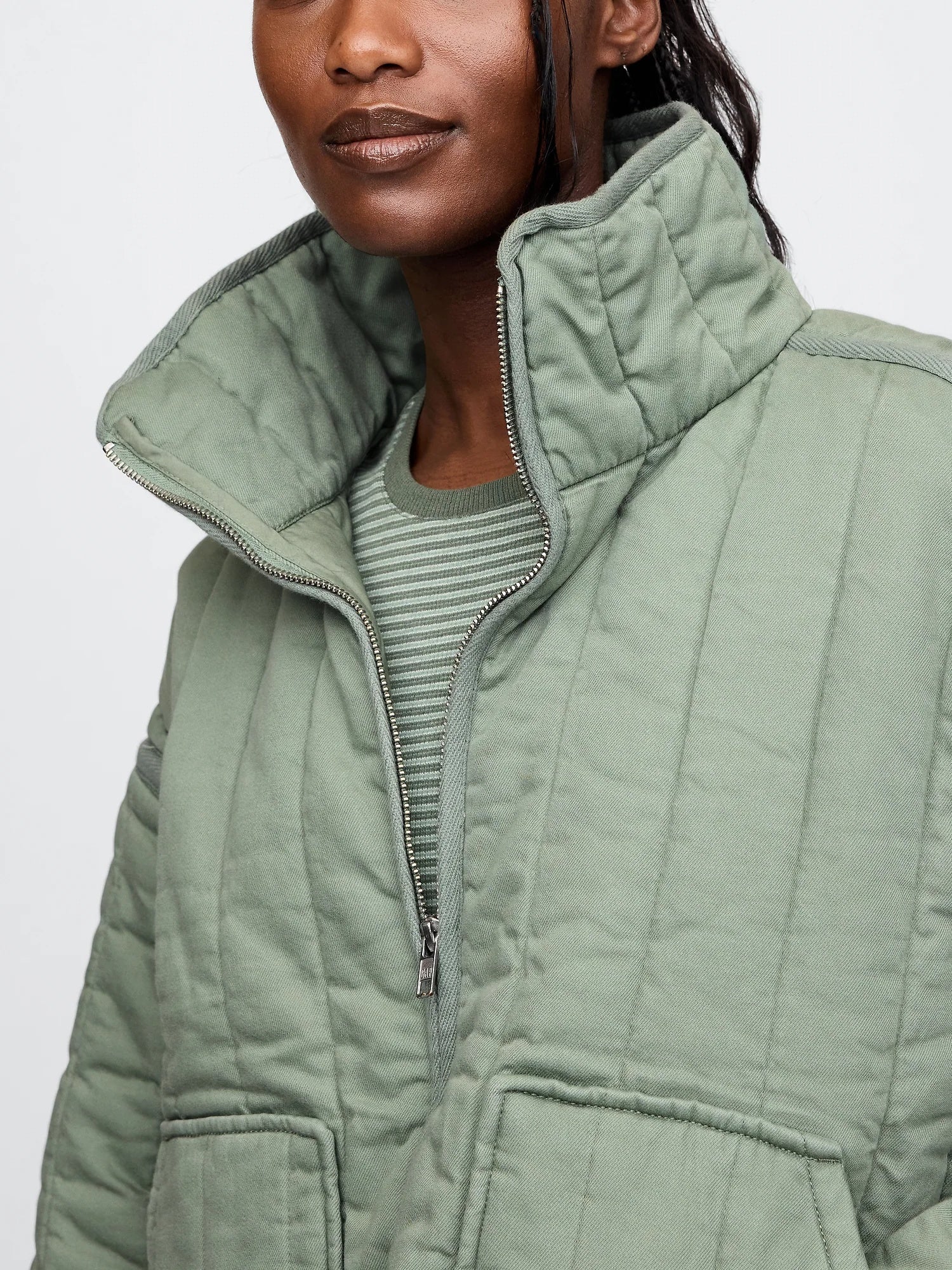 Oversized quilted liner jacket