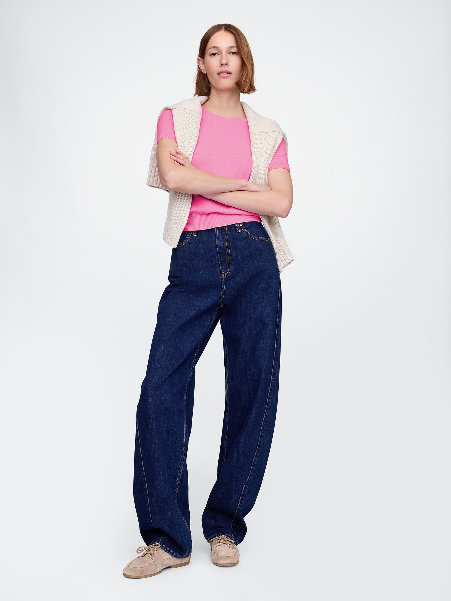 Pink mock neck sweater