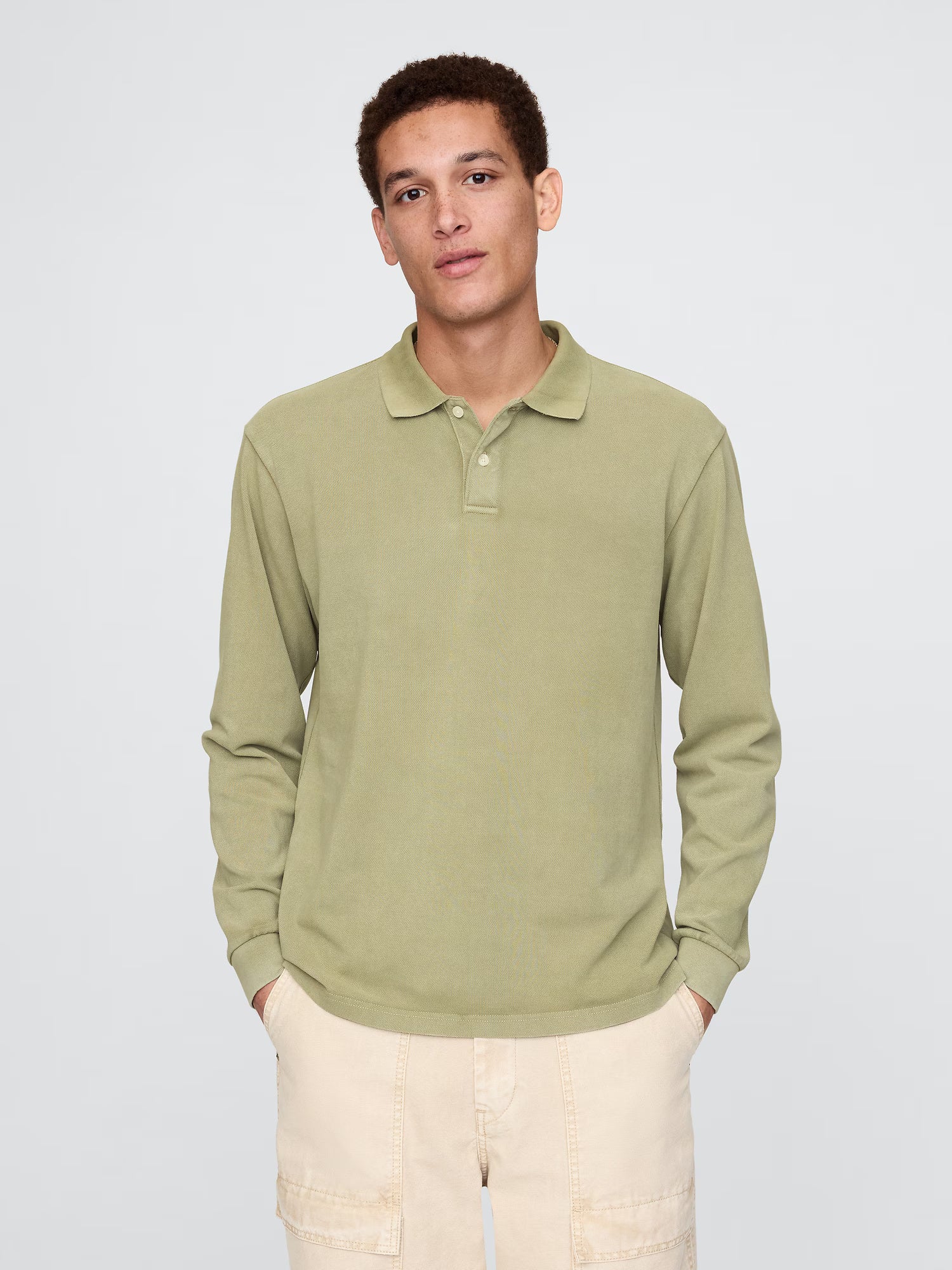 Long-sleeve polo shirt