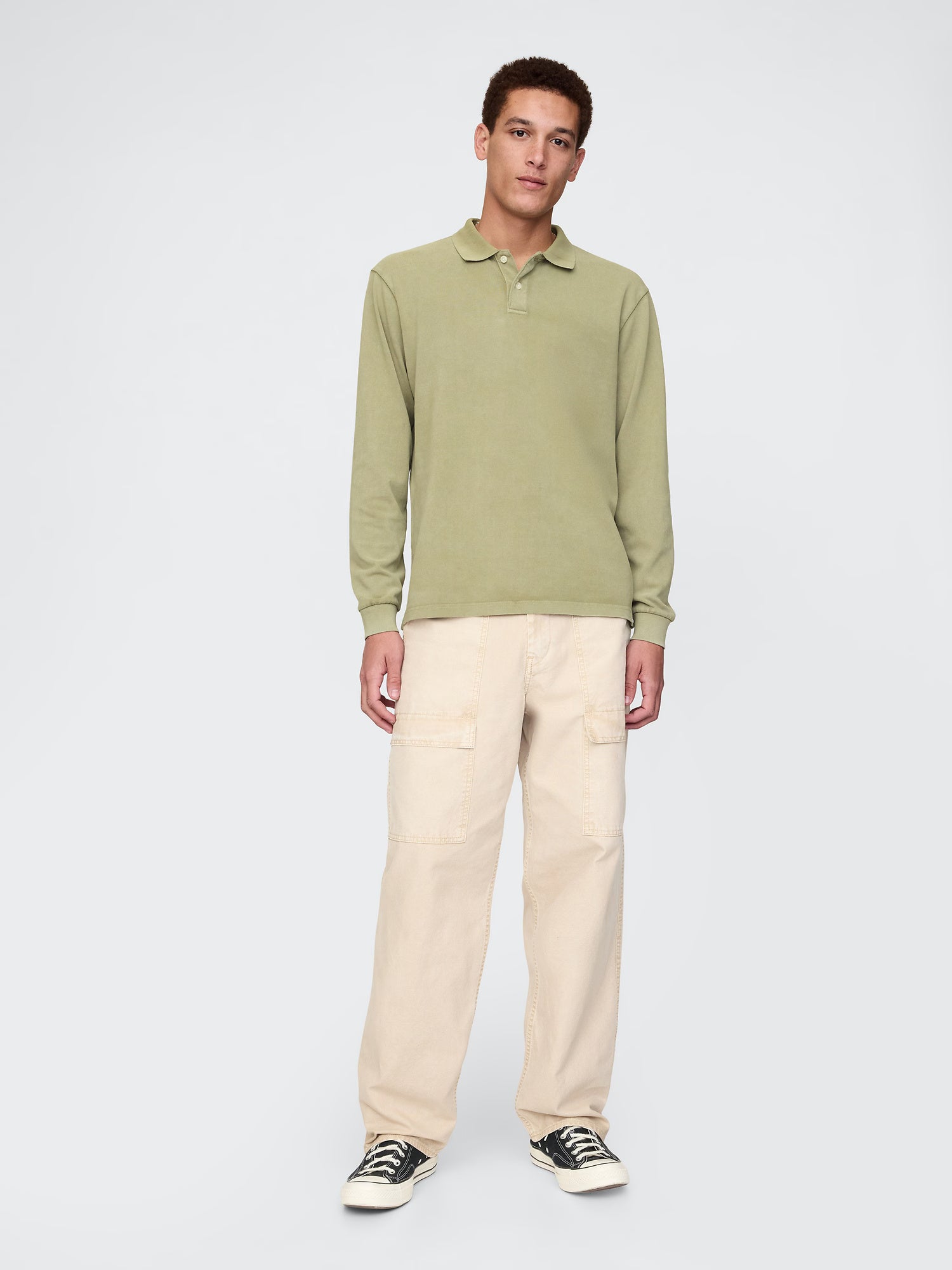 Long-sleeve polo shirt