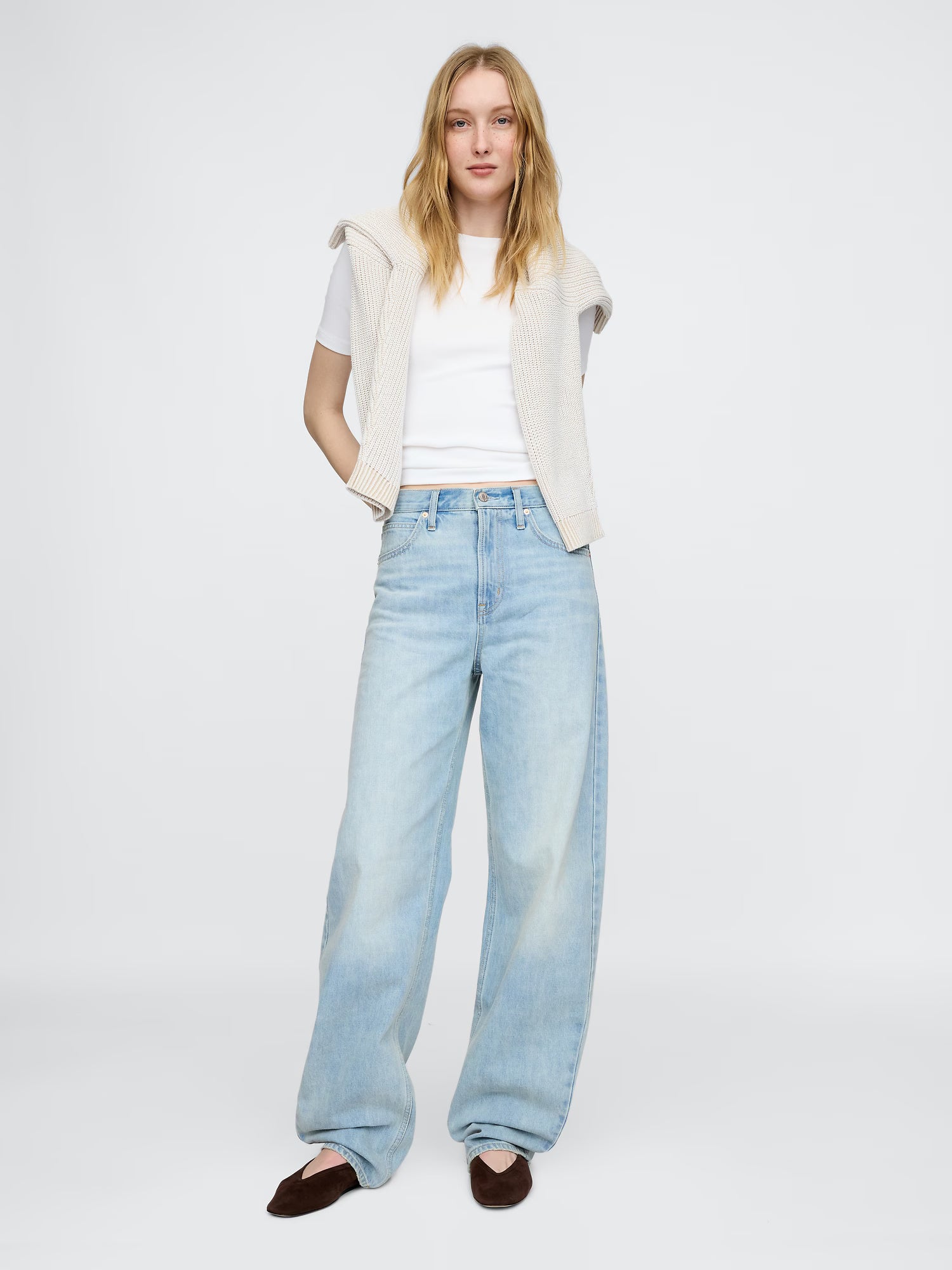 Satin basic crewneck t-shirt