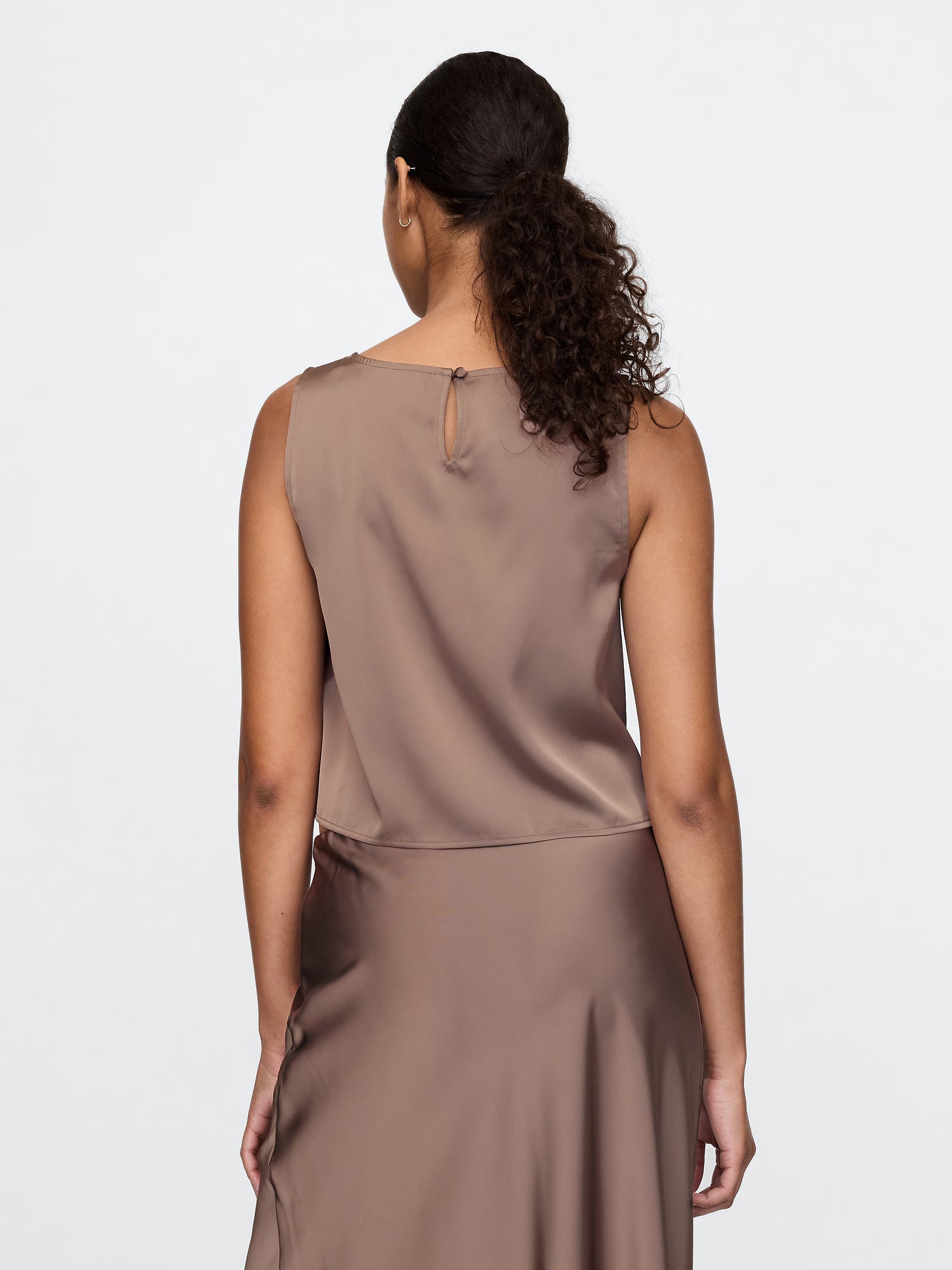 Short silk tank top