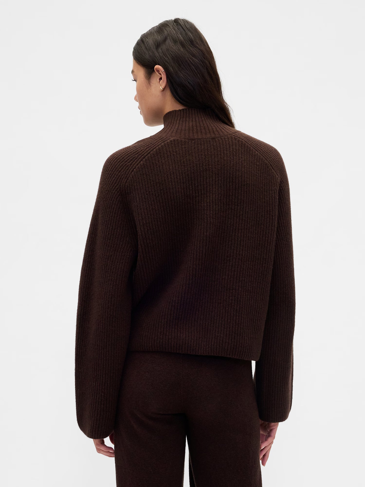 Softblend ribbed turtleneck sweater - Terra brown