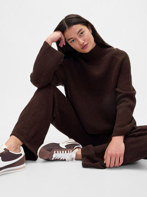 Softblend ribbed turtleneck sweater - Terra brown