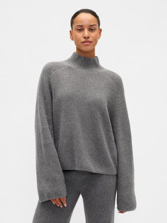 Softblend ribbed turtleneck sweater - Grey