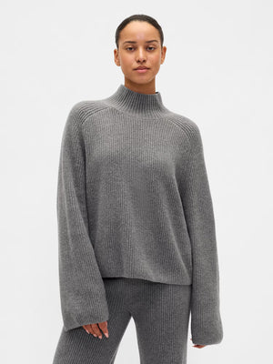 Softblend ribbed turtleneck sweater - Grey