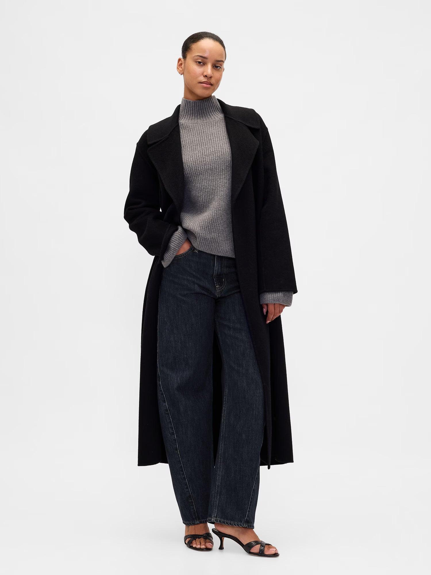 Softblend ribbed turtleneck sweater - Grey