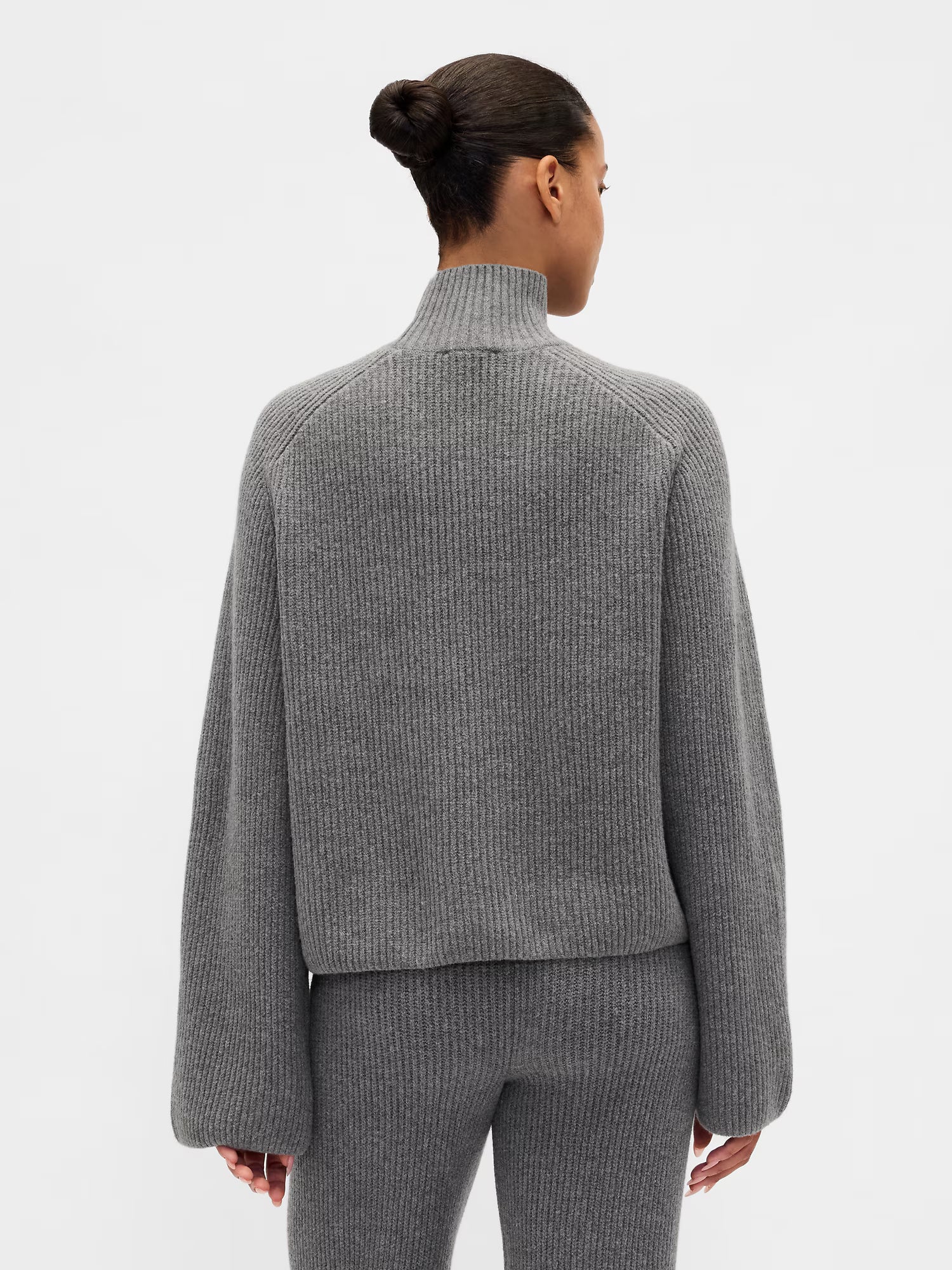 Softblend ribbed turtleneck sweater - Grey