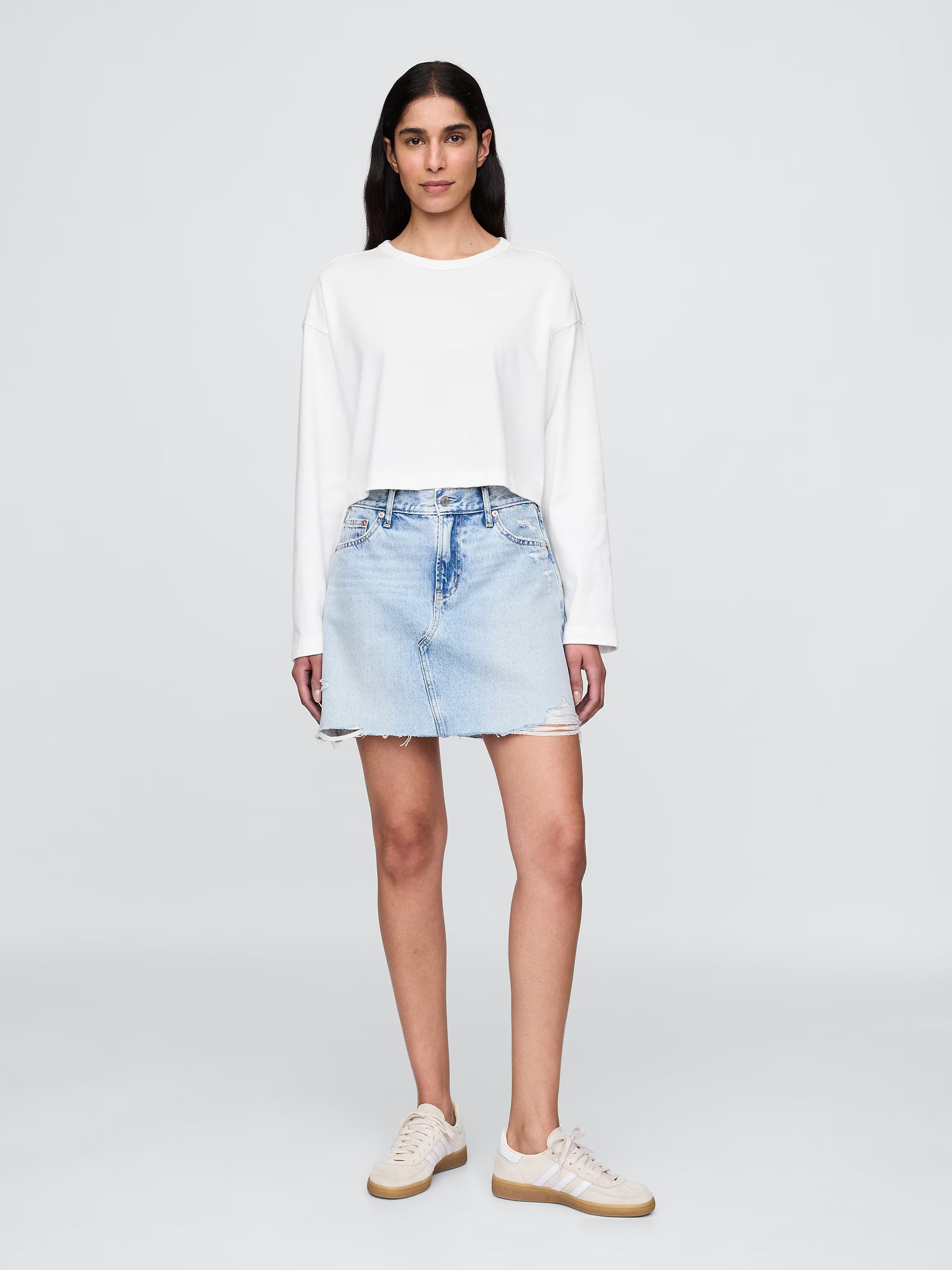 Cropped long sleeve tee
