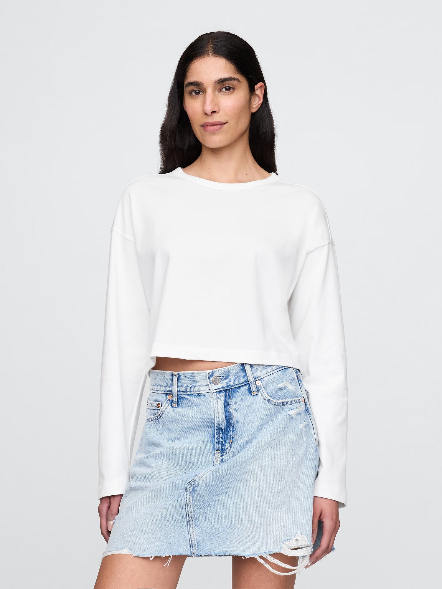 Cropped long sleeve tee