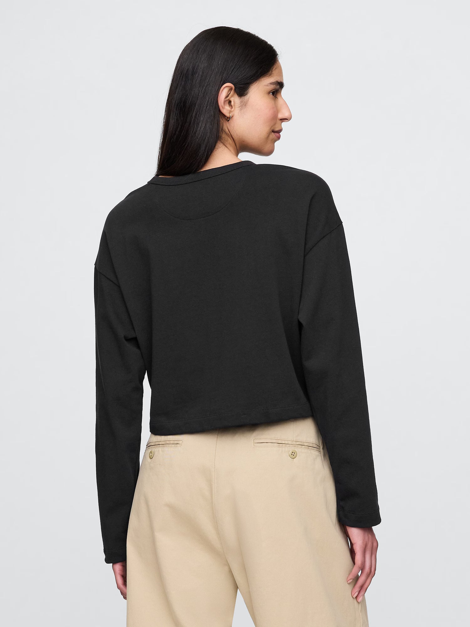 Cropped long sleeve tee