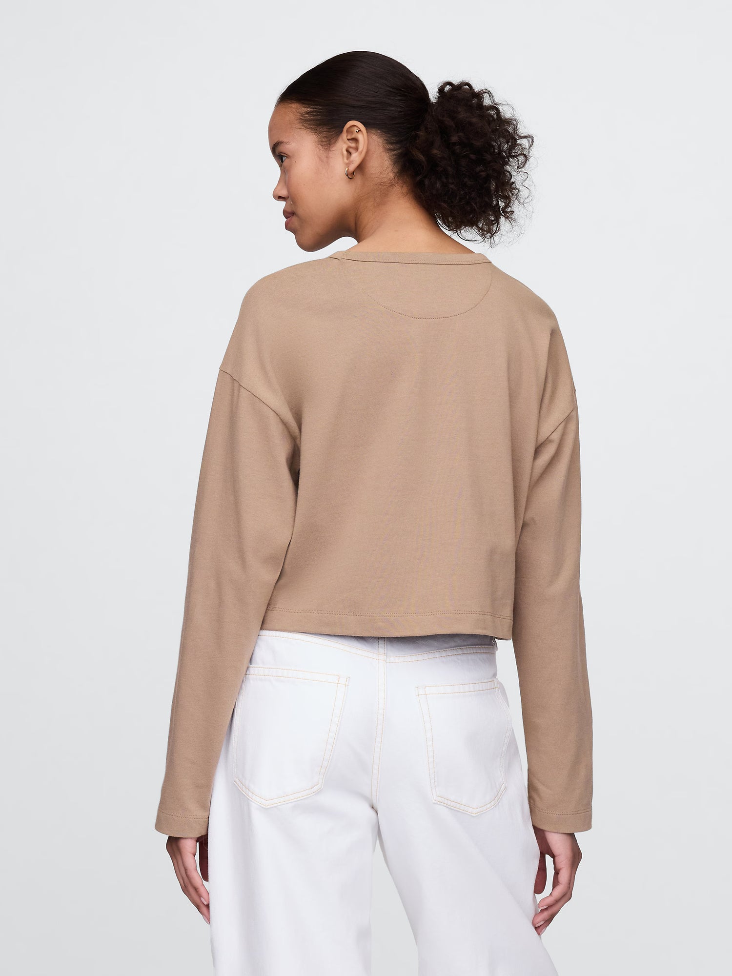 Cropped long sleeve tee