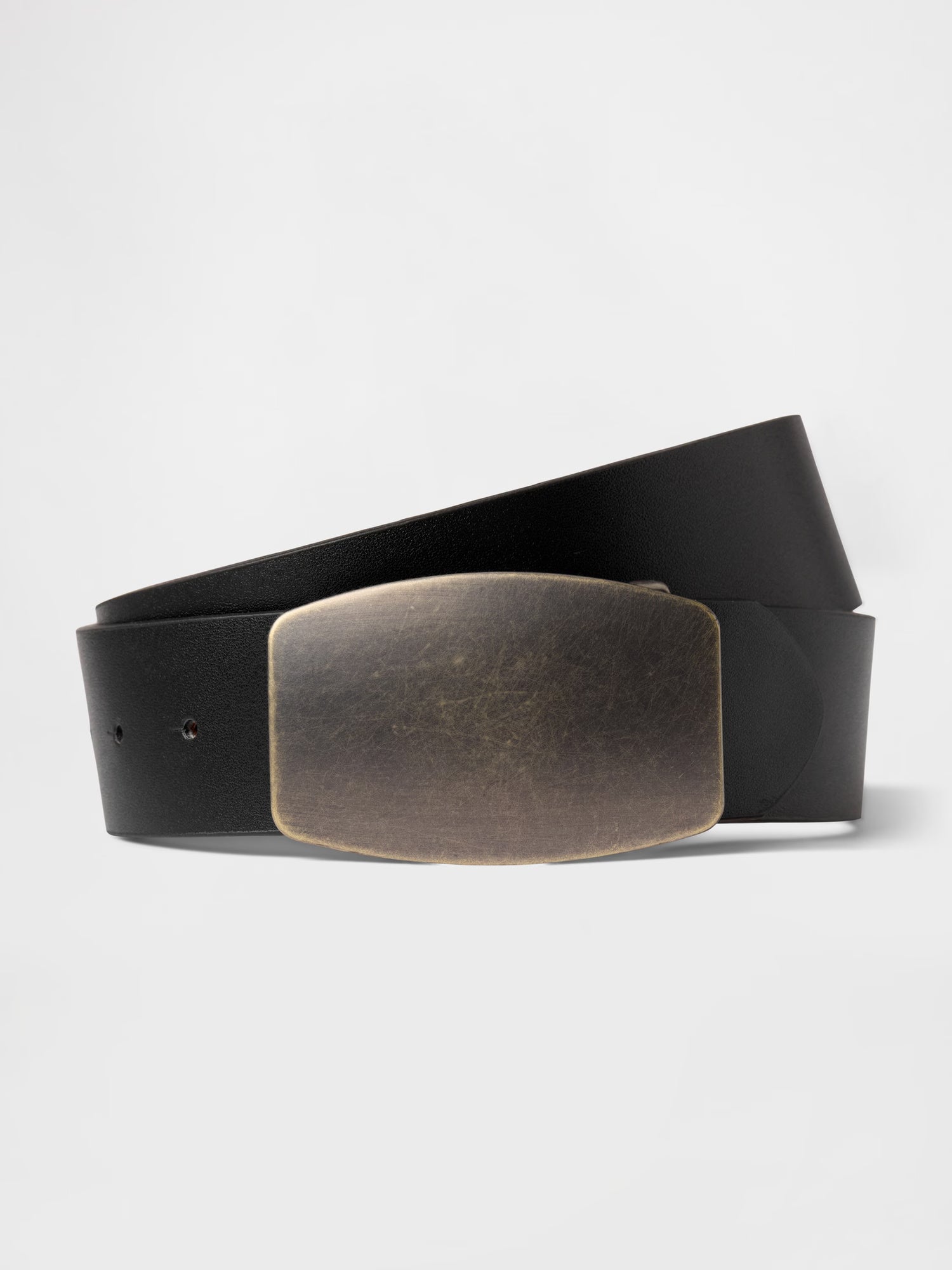Vegan flat buckle belt
