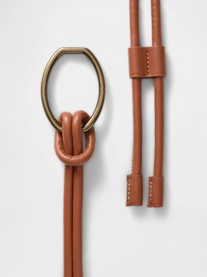Vegan leather tie belt