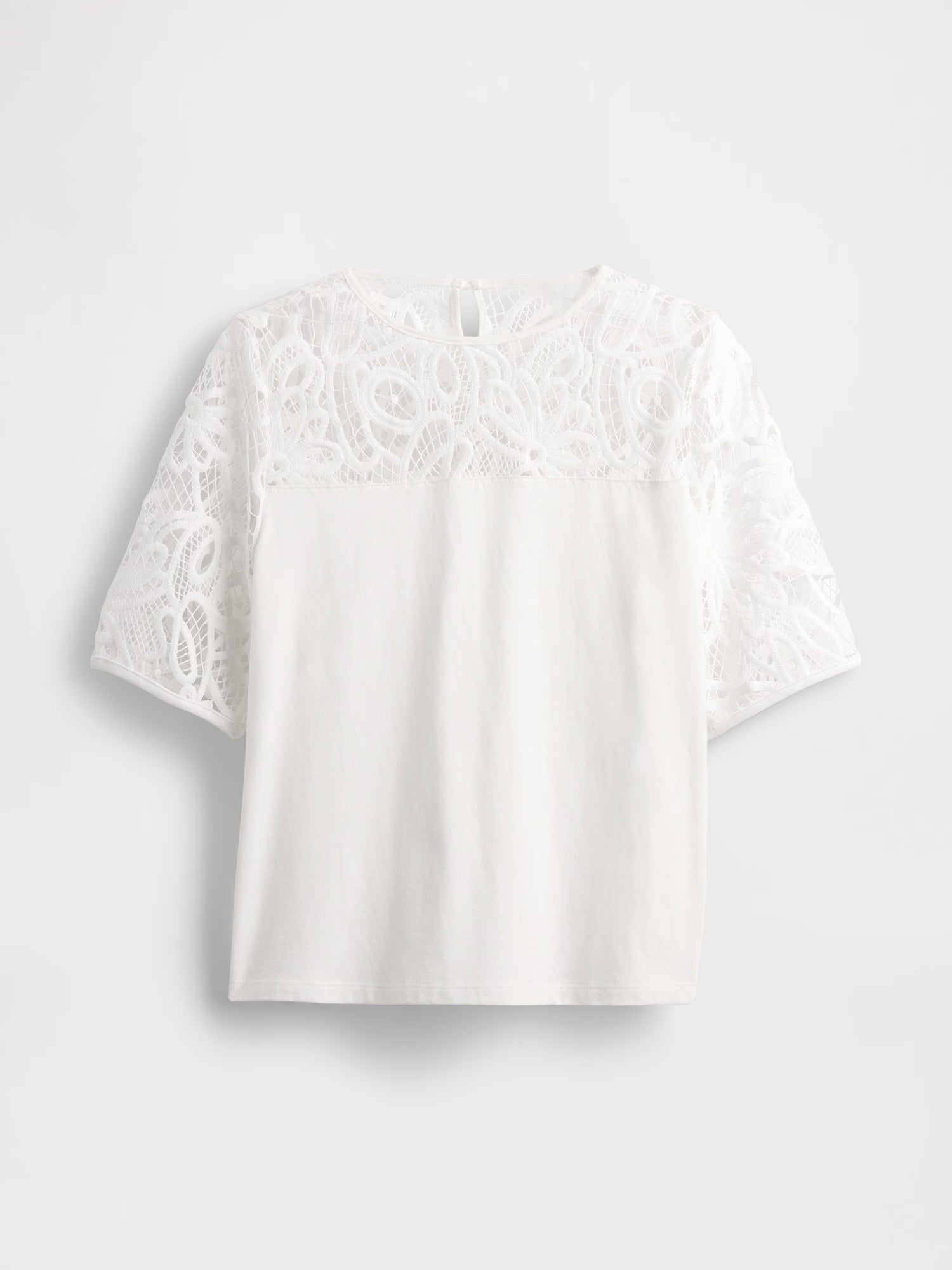Vintage white floral lace top