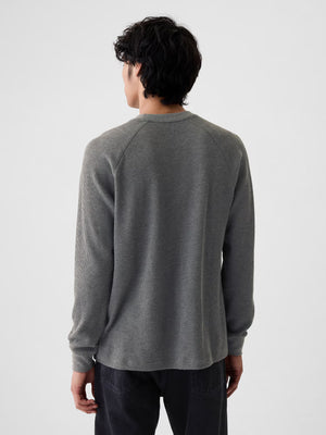 Waffle-knit raglan t-shirt